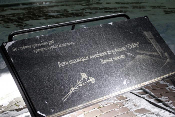 Памятник шахтёрам погибшим на рудниках СУБРа